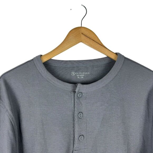 Cloudveil Mens Crew Neck Henley Gray Blue Black Cotton Long Sleeve Bundle US XL - Picture 4 of 9